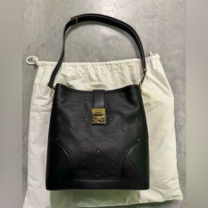 MCM studded shoulder bag